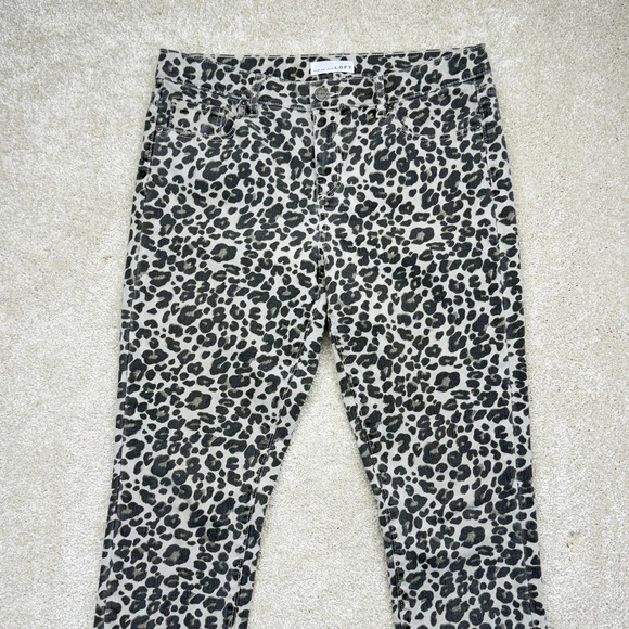 Ann Taylor LOFT Jeans Womens 8 Gray Mid Rise Modern Skinny Leopard Animal Print - Picture 2 of 14